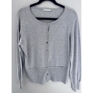 Micha Women's Gray Knit Button Cardigan Sweater L